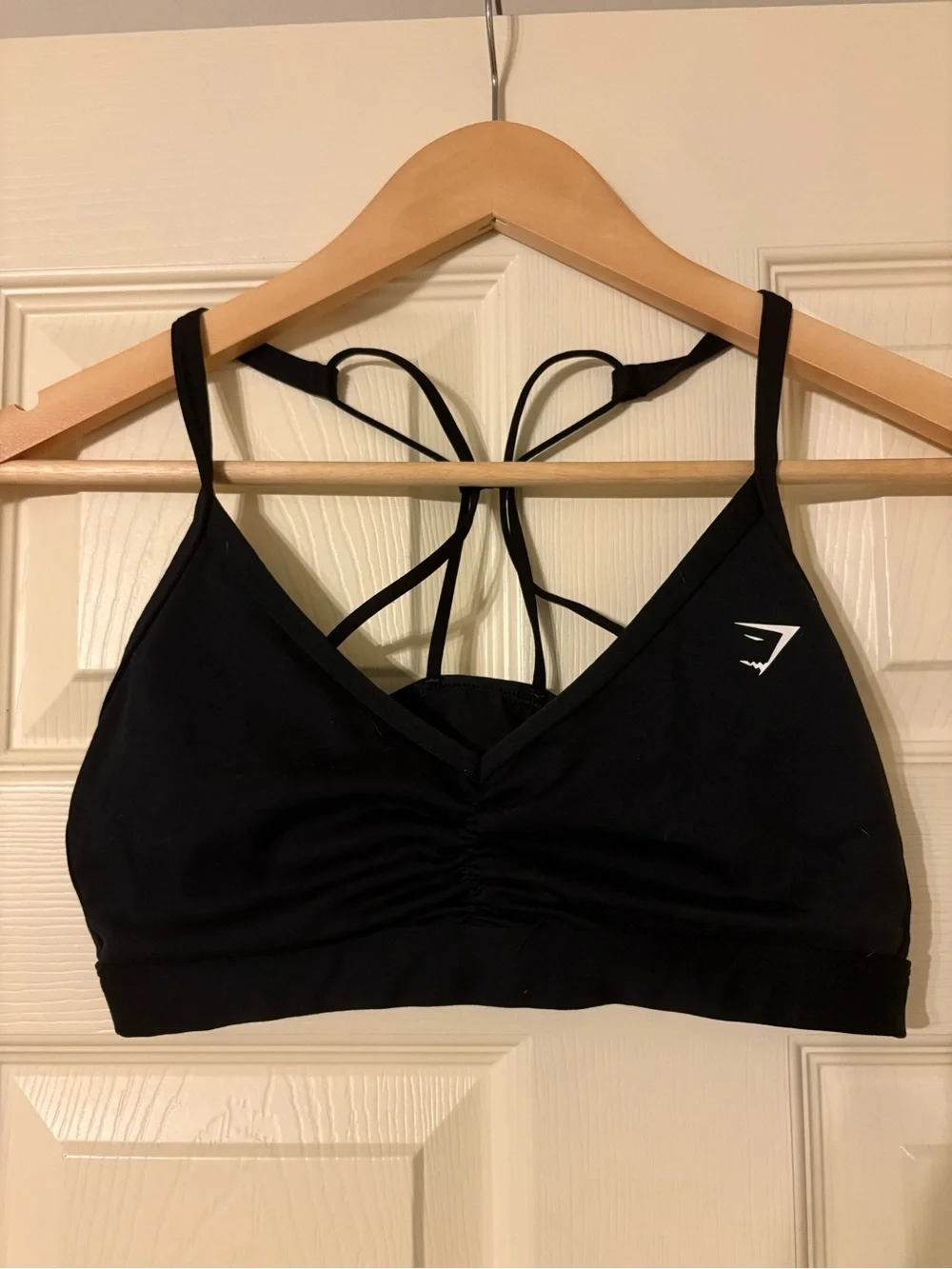Gymshark Black Strappy V-Neck Sports Bra